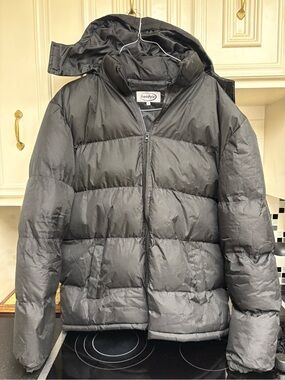 Freestyle Lined Filled Heavy Puffer Jacket. Zip-off Hood. Black. Men’s L.